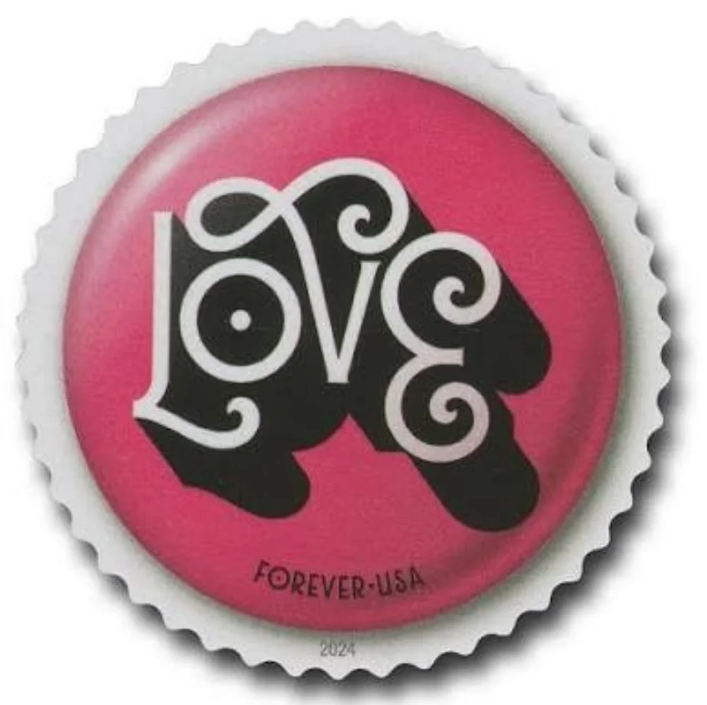 100 Pinback Buttons USPS Forever Round Stamps Wedding Invitations Birthday Party